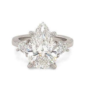 5 3/4 ct. tw. Pear Three Stone Engagement Ring Platinum