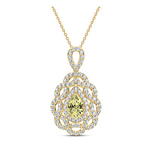 2 3/4 ct. tw. Pear Fancy yellow Fashion Pendant in 14K Yellow Gold