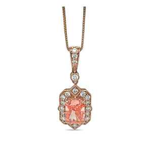 1 1/4 ct. tw. Radiant Fancy Pink Fashion Pendant in 14K Rose Gold