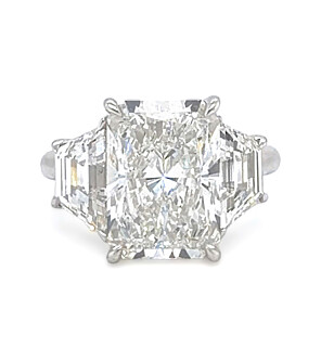 10 1/5 ct.tw. Radiant Three Stone Ring in 14K White Gold
