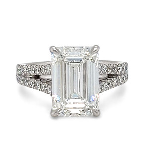 6 1/4 ct.tw. Pear Split Shank Engagement Ring in 14K White Gold