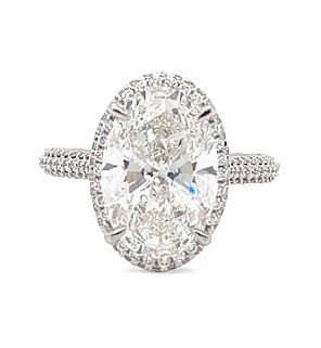 6 1/4 ct. tw. Oval Halo Engagement Ring 14K White Gold
