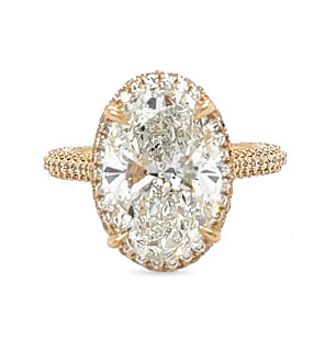 6 1/2 ct. tw. Oval Halo Engagement Ring 14K Yellow Gold