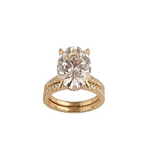 5 3/5 ct. tw Round Side Stone Bridal Set 14K Yellow Ring