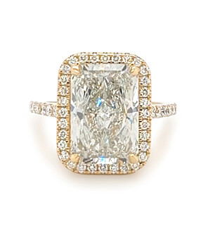 7 1/4 ct. tw. Radiant Halo Engagement Ring 14K Yellow Gold