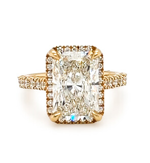 6 1/4 ct. tw. Radiant Halo Engagement Ring 14K Yellow Gold