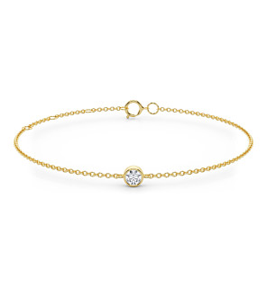 Single Round Bezel Station Bracelet