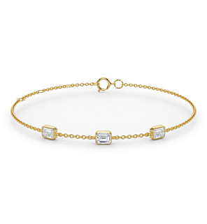 Three Stone Emerald Bezel Station Bracelet
