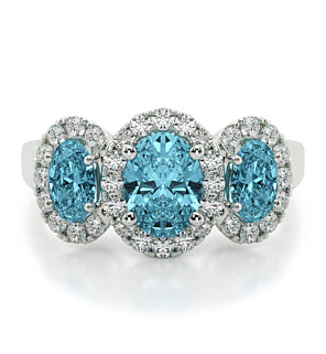 Hydrangea 3 Stone Promise Ring
