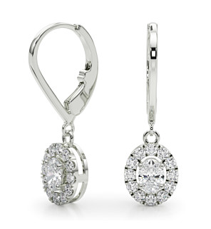 5/8 ct. tw. Oval Halo Leverback Earrings