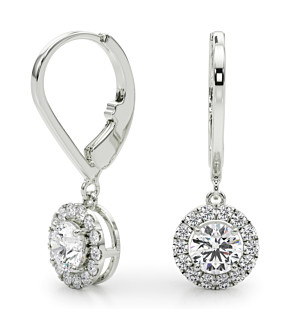 3/4 ct. tw. Round Halo Leverback Earrings