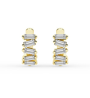 1/2 ct. tw. Baguette Hoop Earring in 14K Yellow Gold