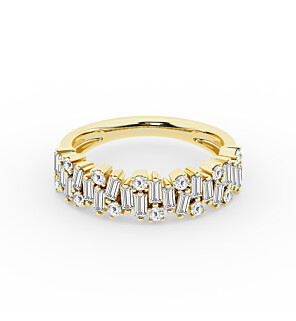 4/5 ct. tw. Baguette and Round Band 14k Yellow Gold