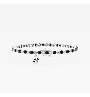 LGDUDBR03995DW4BK Alternating Black & White Lab Grown Diamond 2 1/2 ct. tw. Petite Tennis Bracelet in Sterling Silver