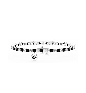 LGDUDBR05168DW4BK Alternating Black & White Lab Grown Diamond 5 1/2 ct. tw. Tennis Bracelet in Sterling Silver
