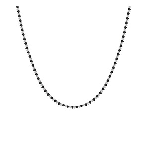 LGD-UDN03990-DW4BK 7 1/2 ct. tw. Round Necklace in Silver with Black Lab Diamond