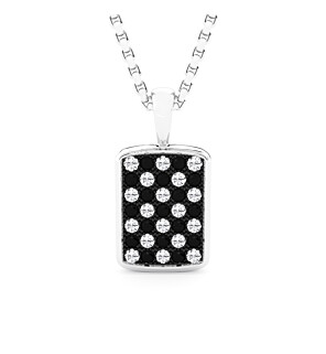 LG-UDP04533-DW4BK 1 3/4 ct. tw. Round Fashion Pendant in Silver with Black Lab Diamond