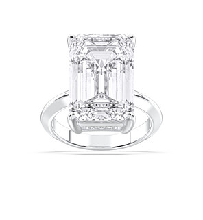 10 ct. Emerald Solitaire Ring in 14k White Gold