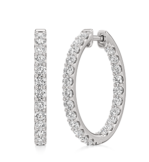 2 1/4 - 4 ct. Caprice Inside Out Hoop Earrings