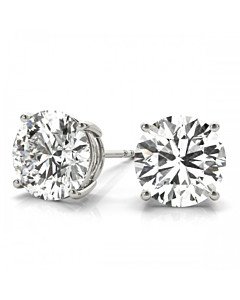 Certified Round 4-Prong Studs in 14K Gold