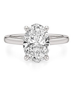 3 ct. Oval Lab Grown Diamond Solitaire Ring in 14k White Gold
