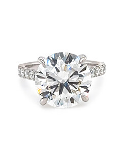 7 1/2 ct.tw. Round Side Stone Engagement Ring in 14K White Gold
