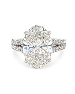 7 1/2 ct.tw. Oval Split Shank Engagement Ring in 14K White Gold