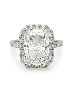 6 ct. tw. Radiant Halo Engagement Ring 14K White Gold