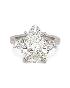 5 3/4 ct. tw. Pear Three Stone Engagement Ring Platinum