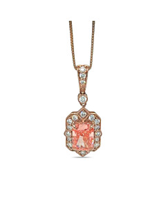 1 1/4 ct. tw. Radiant Fancy Pink Fashion Pendant in 14K Rose Gold