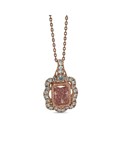 1 1/4 ct. tw. Radiant Fancy Pink Fashion Pendant in 14K Rose Gold