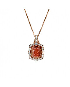 1 1/4 ct. tw. Radiant Fancy Pink Fashion Pendant in 14K Rose Gold
