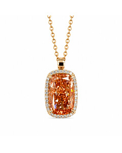 6 3/4 ct. tw. Fancy Pink Halo Pendant in 14k White and Pink Gold