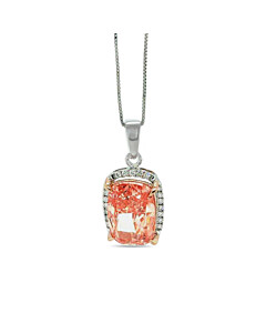6 3/4 ct. tw. Fancy Pink Halo Pendant in 14k White and Pink Gold