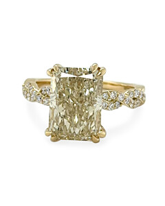 Radiant Fancy Yellow Double Twist Engagement Ring in 14K Yellow Gold