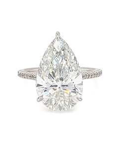 7 4/5 ct. tw. Pear Side Stone Engagement Ring 18K White Gold