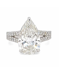 6 ct.tw. Pear Split Shank Engagement Ring in 14K White Gold