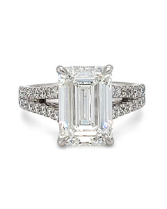6 1/4 ct.tw. Pear Split Shank Engagement Ring in 14K White Gold