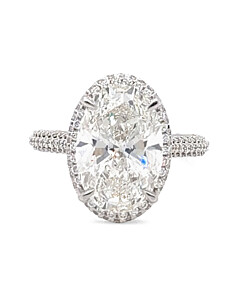 6 1/4 ct. tw. Oval Halo Engagement Ring 14K White Gold