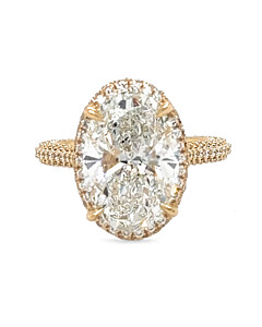 6 1/2 ct. tw. Oval Halo Engagement Ring 14K Yellow Gold