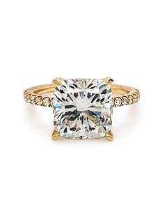 6 ct. tw. Cushion Side Stone Engagement Ring 14K Yellow Gold