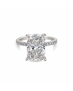 5 2/3 ct. tw. Elongated Cushion Lab Diamond Hidden Halo Engagement Ring in 14kt White Gold