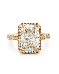6 1/4 ct. tw. Radiant Halo Engagement Ring 14K Yellow Gold