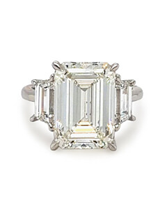 10 ct. tw. Emerald Hidden Halo Engagement Ring 14K White Gold