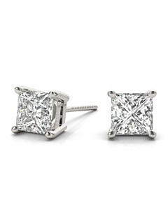 Princess cut diamond stud earrings