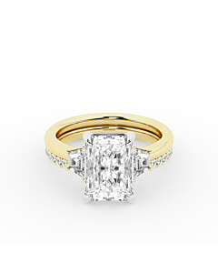 4 5/8 ctw Radiant Lab Grown Diamond Three Stone Engagement Ring