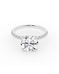 Custom - 4 1/3 ctw Round Lab Grown Diamond Side Stone Engagement Ring
