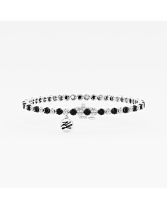 LGDUDBR03995DW4BK Alternating Black & White Lab Grown Diamond 2 1/2 ct. tw. Petite Tennis Bracelet in Sterling Silver