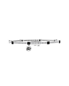 LGDUDBR05119DW4BK Black & White Lab Grown Diamond Station Tennis Bracelet in Sterling Silver