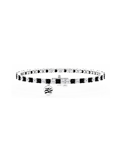 LGDUDBR05168DW4BK Alternating Black & White Lab Grown Diamond 5 1/2 ct. tw. Tennis Bracelet in Sterling Silver